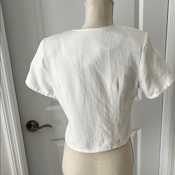 Marie Clare Fashion White Buttoned Crop VTG MADE IN USA - Picture 6 of 8